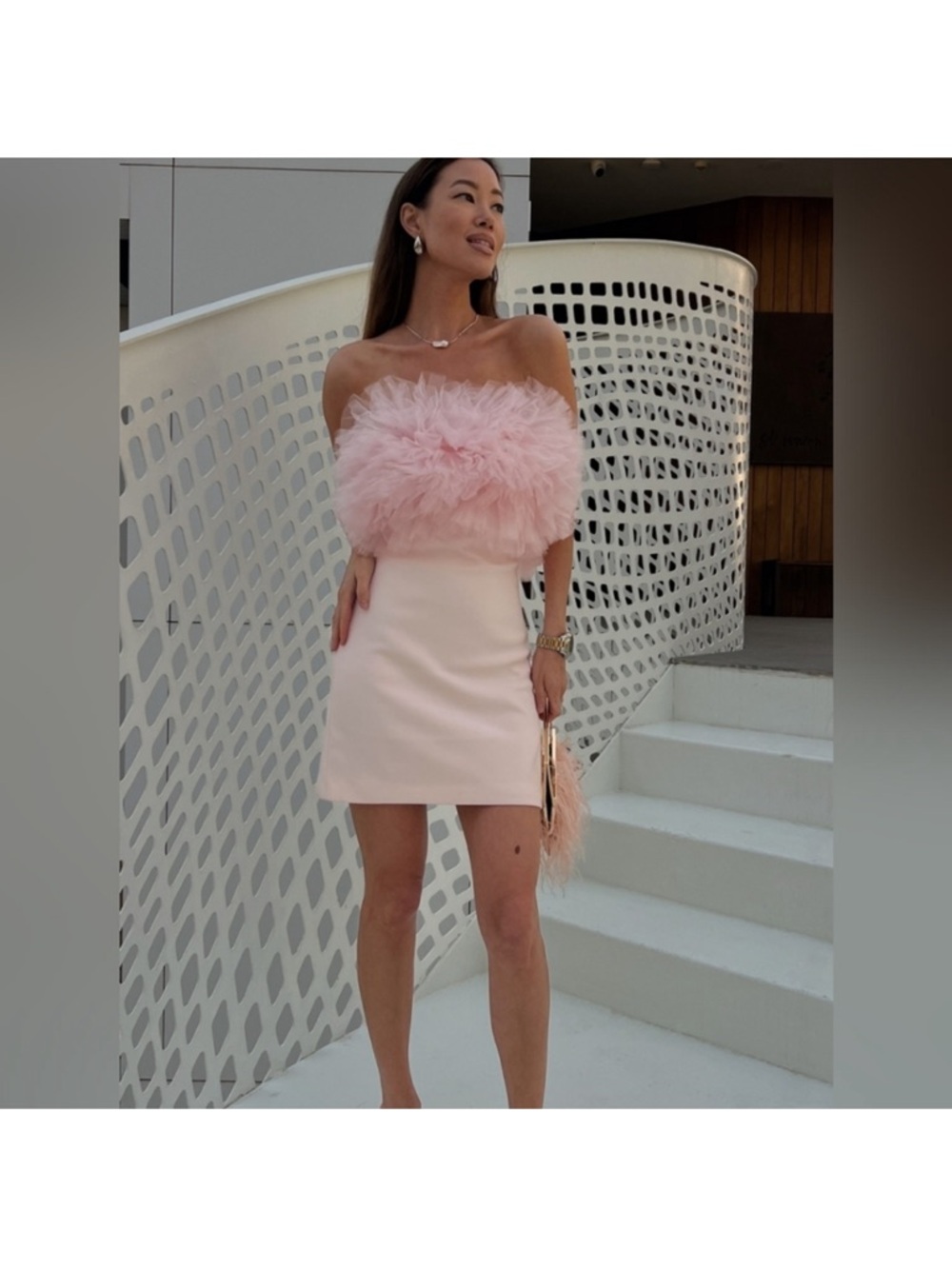 Elegant Pink Tulle Dress by Zara L, runs smaller NWT still in box